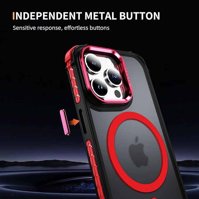 15 ProMax Case for iPhone 15 Pro Max Phone 6.7 Inch, with Stand [Compatible with MagSafe],Military Grade Drop Proof Protection Cover Magnetic Case for iPhone 15 Pro Max,Red