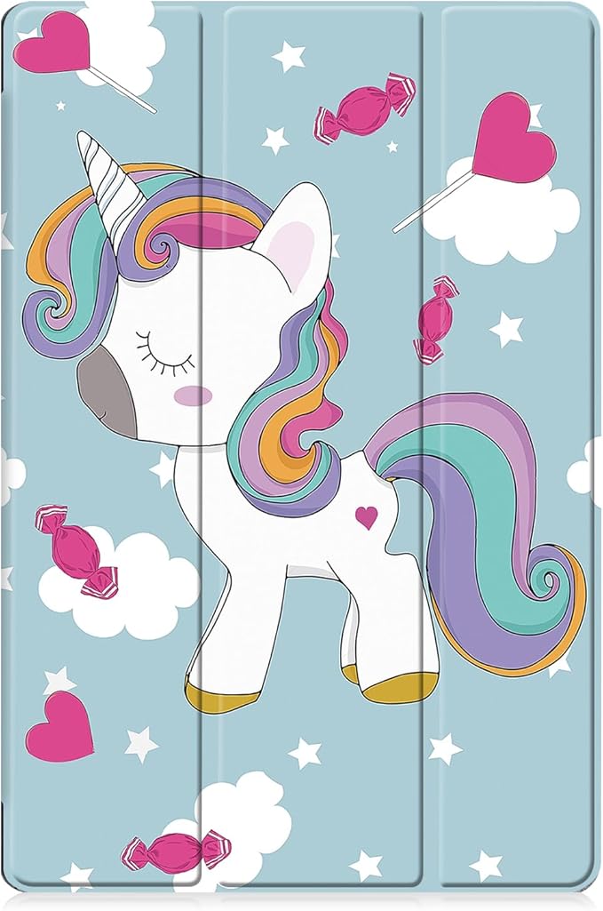 Lightweight Trifold Stand Smart Case Cover with Auto Wake/Sleep for Samsung Galaxy Tab S9 Plus / S9+ SM-X810 / SM-X816 / SM-X815 Unicorn