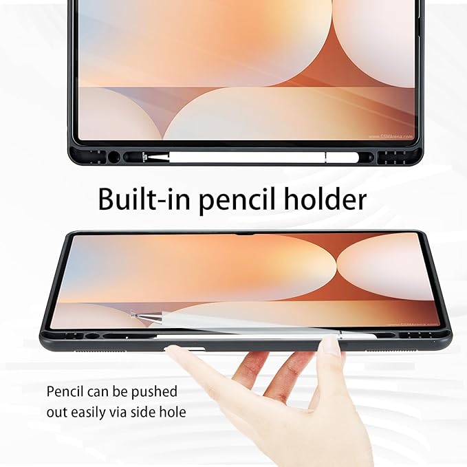 Case for Samsung Galaxy Tab S10 Ultra 2024/S9 Ultra 2023 14.6-Inch, Model SM-X920/X926B/X910/X916B, PU Leather Business Folio Cover with S Pen Holder and Pocket, Black