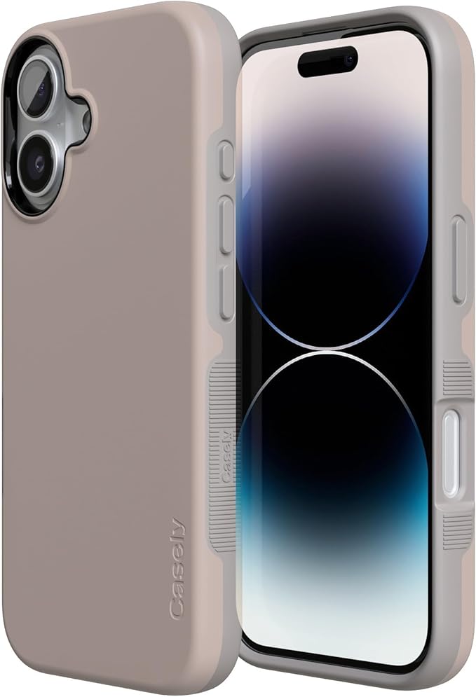 Casely iPhone 17 Case | Taupe on Nude | Compatible with MagSafe | Bold Protective Design