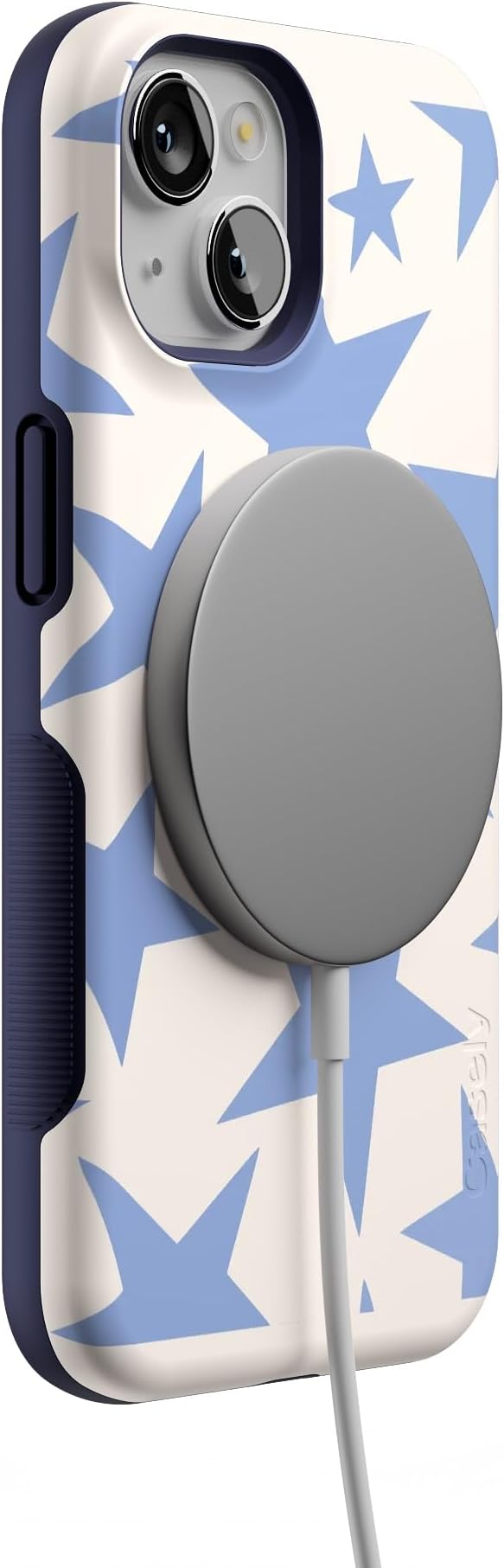 Casely iPhone 14 Case | Stars Align | Blue & White Stars | Compatible with MagSafe | Bold Protective Design