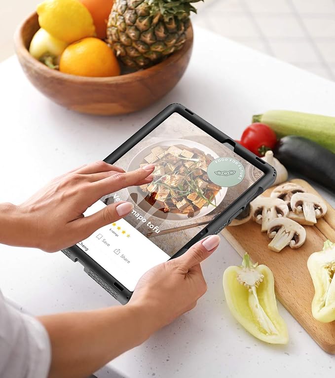 Poetic TurtleSkin Series for Samsung Galaxy Tab S7 (2020 Release) / S8 (2022 Release) 11''inch Tablet Case with S Pen Holder, Heavy Duty Shockproof Kids Friendly Protective Silicone Cover, Black