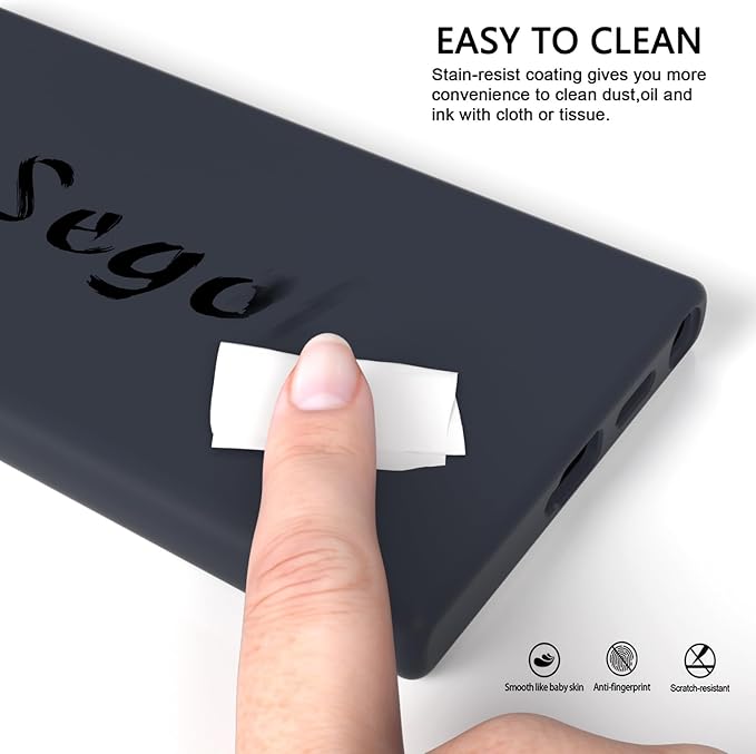 E Segoi Designed for Galaxy S24 Ultra Case, Liquid Silicone Gel Rubber Shockproof Case Soft Microfiber Cloth Lining Cushion Compatible with Galaxy S24 Ultra 5G 6.8 inch (Midnight, S24 Ultra - 6.8")