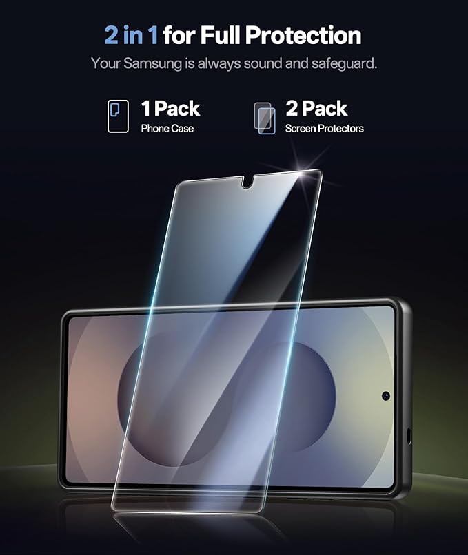 for Samsung Galaxy S25 Ultra Case Wallet with Stand, Built-in [2 Pack] Screen Protector & Card Holder & Camera Cover, Military Grade Drop Protection Phone Case for S25 Ultra 6.9" 2025, Black