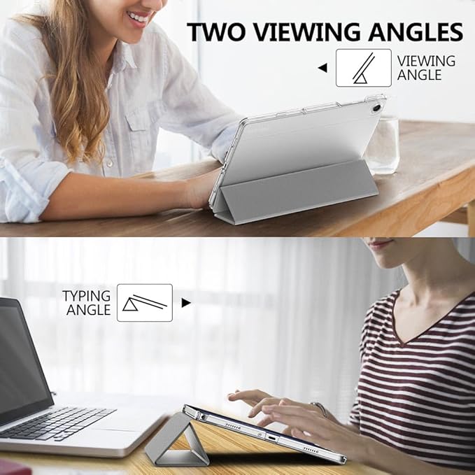 MoKo Case for Galaxy Tab A9 Plus 11 inch 2023, Slim Stand Protective Smart Cover with Hard PC Translucent Back Shell for Tab A9 Plus Tablet (SM-X210/X216/X218), Auto Wake/Sleep, Silver