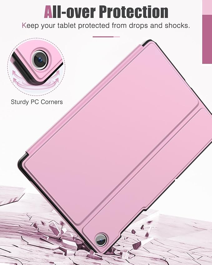 MoKo Case for Samsung Galaxy Tab A9+/A9 Plus 11” 2023, Slim Hard Back Shell Protective Cover Case with Viewing Stand & Auto Wake/Sleep for Galaxy Tab A9+ Tablet SM-X210/SM-X216/SM-X218, Pink