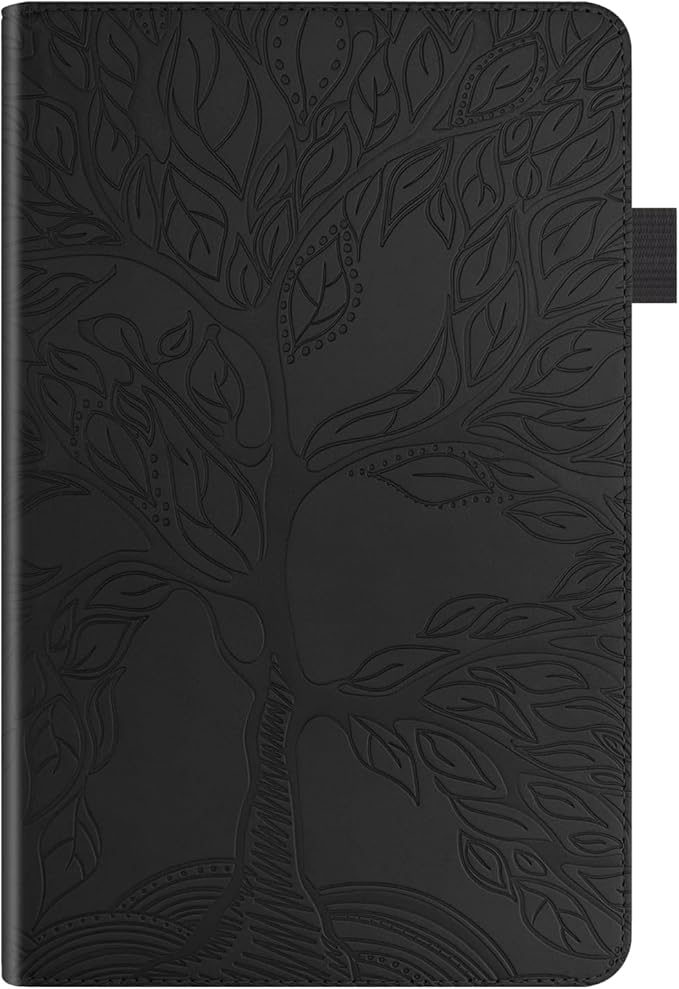 Portfolio Cover for Galaxy Tab A 10.1 Inch, Unique Tree Design with Hidden Card Slots, Slim and Lightweight, Precise Cutouts Tablet Case Compatible with Samsung Galaxy Tab A 2019 SM-T510 T515 Black