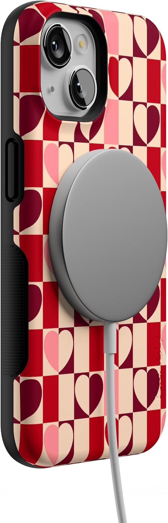 Casely iPhone 14 Case | Love's a Game | Retro Hearts | Compatible with MagSafe | Bold Protective Design