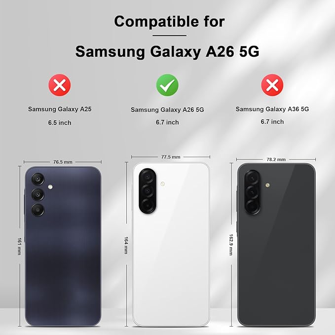 Jasonyu Flip Wallet Case for Samsung Galaxy A26 5G,Leather Magnetic Folio Cover with Card Holder,Kickstand - TPU Shockproof Durable Protective Phone Case,Black