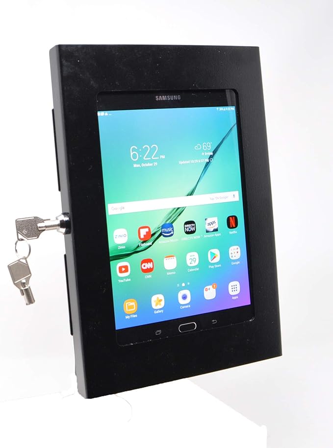 TABcare Locking Anti-Theft Metal Case for Samsung Galaxy TAB 8" 8.4" Tablet for Kiosk, POS, Store, Show Display, Time Clock (TAB A 8.0 2017 SM-T380/385, Black)