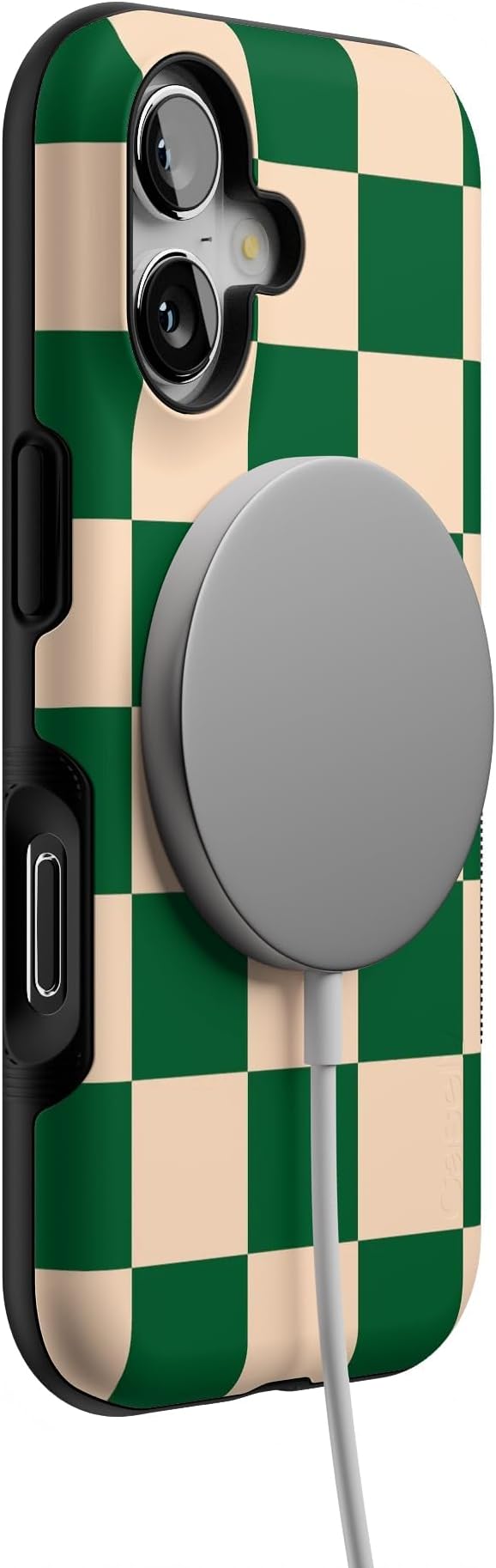 Casely iPhone 17 Case | Fit Check | Green Checkerboard | Bold Protective Design | Compatible with MagSafe