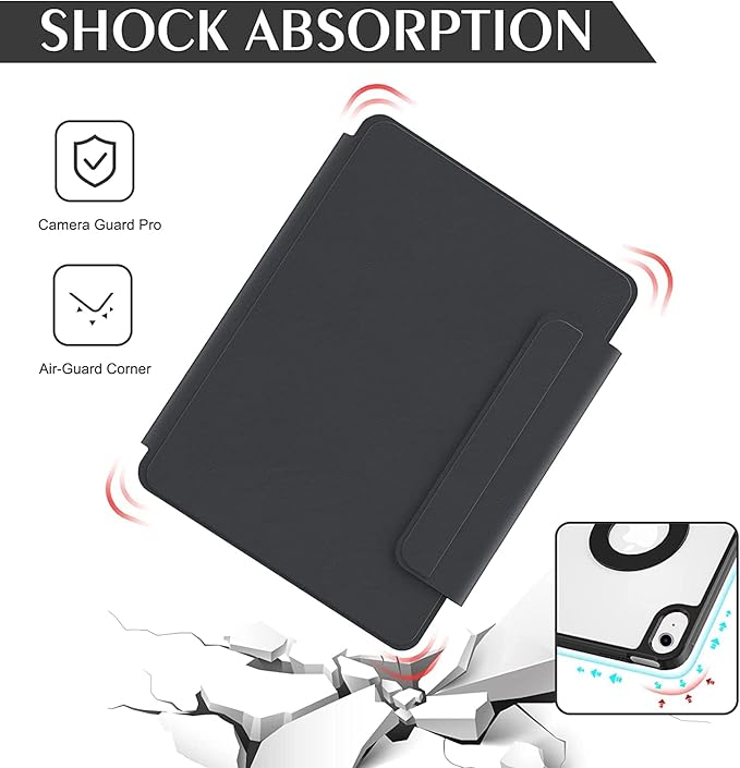 Vertical Case for iPad Air 11 Inch (M3/M2)/Air 5th/4th Generation, Magnetic Case for iPad Air 7th/6th Gen with Pencil Holder,It can Hold Keyboard,Rotatable Detachable Smart Cover (Blue)