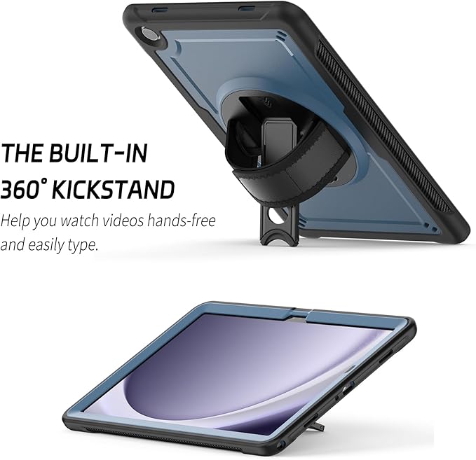 ZenRich Case for Samsung Galaxy Tab A9 Plus / A9+ 5G 11" 2023 (SM-X210/X216/X218),Heavy Duty Shockproof Protective Case with 360 Rotating Kickstand Hand & Shoulder Belt for Galaxy Tab A9 Plus 11 inch