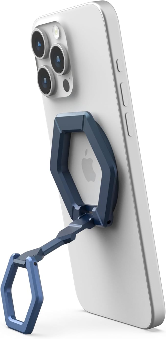 URBAN ARMOR GEAR UAG Magnetic Ring Stand Compatible with MagSafe Magnet, Removable Metal Finger Ring Grip 360 Rotation Adjustable Kickstand for iPhone 17, Galaxy S25, Mallard/Bright Blue