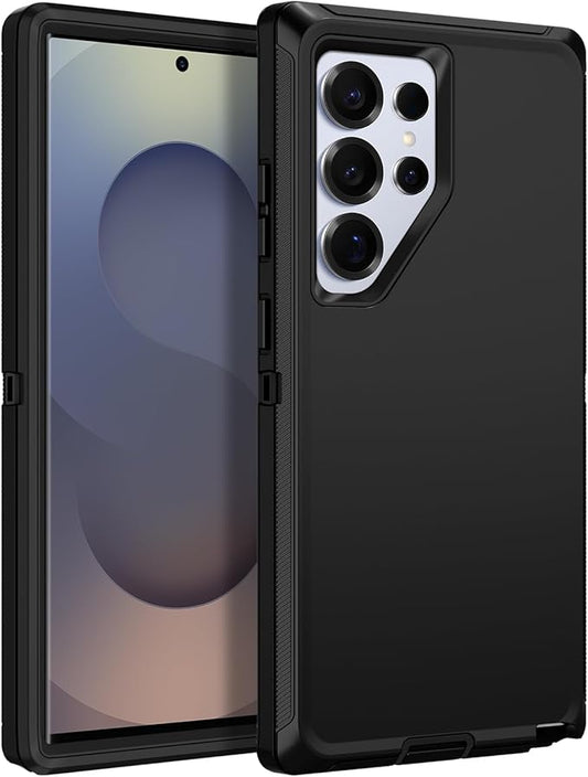 for Samsung Galaxy S25 Ultra Case Heavy Duty Protective Shockproof Dropproof 3-Layer Full Body Protection [Without Screen Protector] Tough Rugged Case for Galaxy S25 Ultra,Black