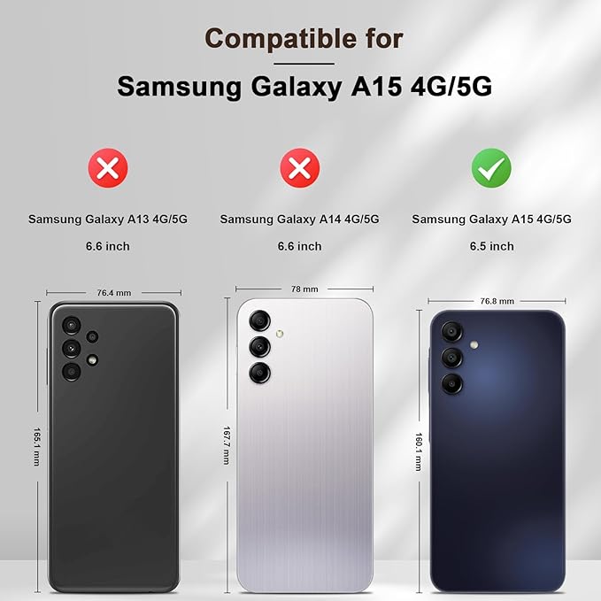 Jasonyu Flip Wallet Case for Samsung Galaxy A15 5G,Leather Magnetic Folio Cover with Card Holder,Kickstand - TPU Shockproof Durable Protective Phone Case,Brown