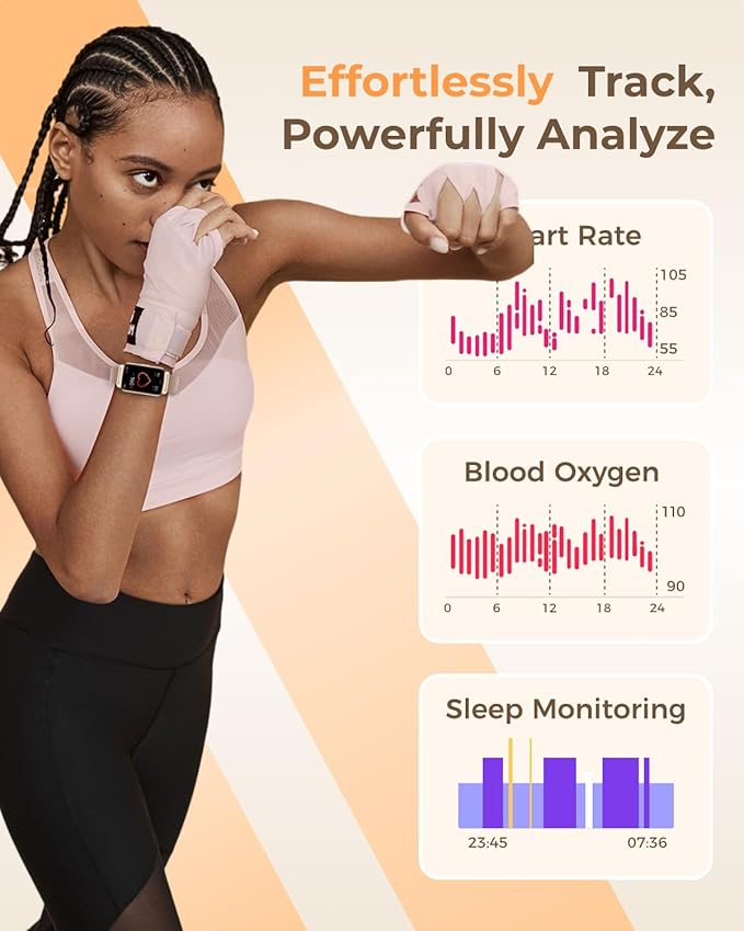 Fitness Tracker Watch for Women Men, Step Counter Work For iPhone and Android, IP68 Waterproof, Activity Track with Calorie, Sleep Monitor, 110+ Sports Modes Pedometer Smart Smartwatch (Gold, 1.57)