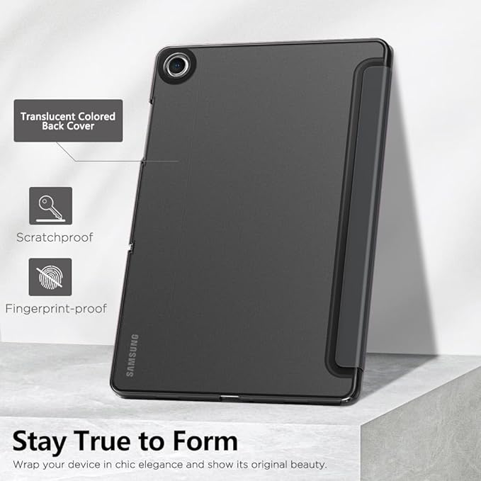 MoKo Case for Galaxy Tab A9+/A9 Plus 11 inch 2023, Slim Stand Protective Smart Cover with Hard PC Translucent Back Shell for Tab A9 Plus Tablet (SM-X210/X216/X218), Auto Wake/Sleep, Space Gray