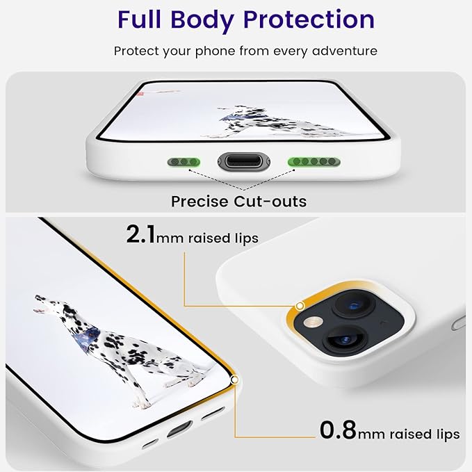OTOFLY Designed for iPhone 14 Case, Silicone Shockproof Slim Thin Phone Case for iPhone 14 6.1 inch (White)