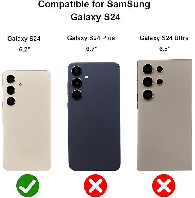 KIHUWEY for Samsung Galaxy S24 Case Wallet with Credit Card Holder, Flip Premium Leather Magnetic Clasp Kickstand Heavy Duty Protective Cover for Samsung Galaxy S24 6.2" (White)