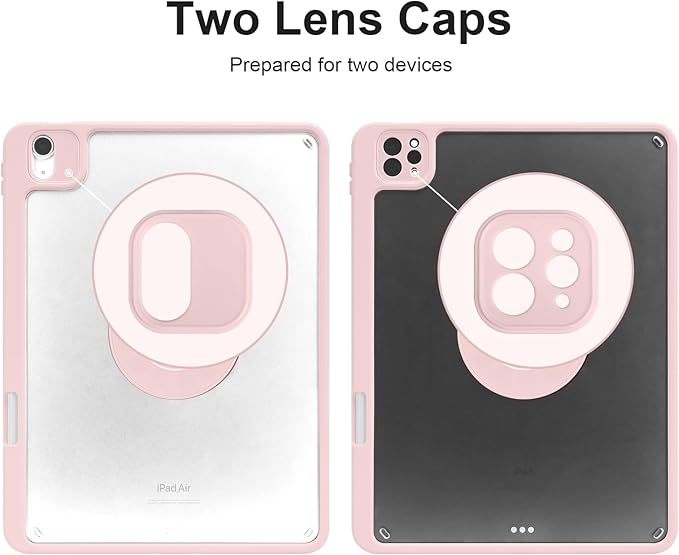 Case for iPad Air 13 Inch M3/M2 2025/2024, iPad Pro 12.9 Inch 6th/5th Generation 2022/2021 with Pencil Holder, Vertical Stand, Detachable Magnetic Trifold Stand Case,Auto Wake/Sleep, Pink