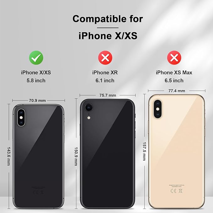 Jasonyu Flip Wallet Case for iPhone X/XS,Leather Magnetic Folio Cover with Card Holder,Kickstand - TPU Shockproof Durable Protective Phone Case,Black