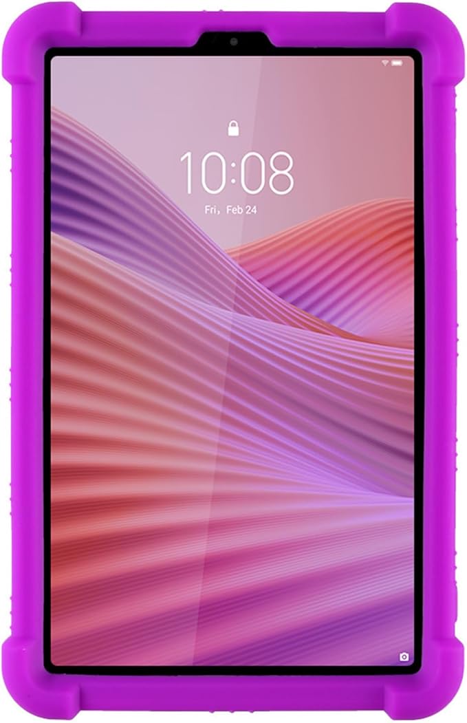 Case for Lenovo Tab One 8.7 Inch Tablet 2025 (TB305FU), Kids Friendly Soft Silicone Adjustable Stand Cover for Lenovo Tab K9 Tablet 8.7 inch Tablets (Purple)