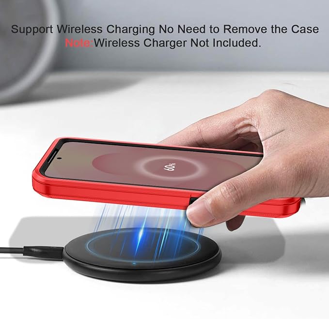 for Samsung Galaxy S25 Plus Case Heavy Duty Protective Shockproof Dropproof 3-Layer Full Body Protection [Without Screen Protector] Tough Rugged Case for Galaxy S25 Plus,Red/Black