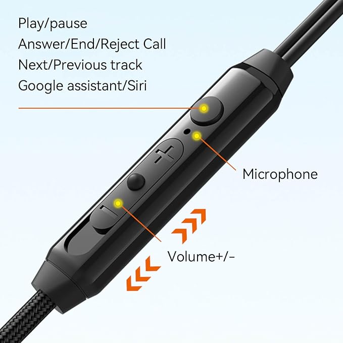 Wired Headphones, Dual Driver Wired Earbuds with Extra Bass, Wrap Around Over Ear Earphones with Hook, Small Plug in Ear Buds, 1.2m Braided Cord 3.5mm Jack