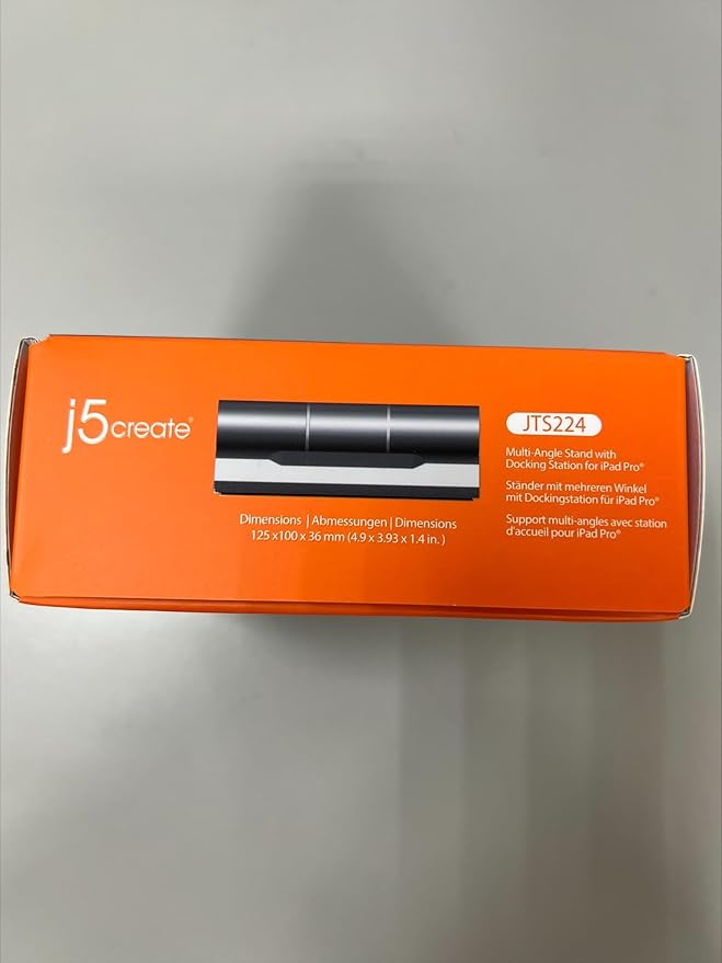 j5create Adjustable Tablet Stand with USB Type C Docking Station for iPad Pro/Air/mini : 4K60 HDMI, 2 x USB-A 5Gbps, 100W PD Charging, microSD/SD Card Reader, 3.5mm Audio Jack (JTS224)