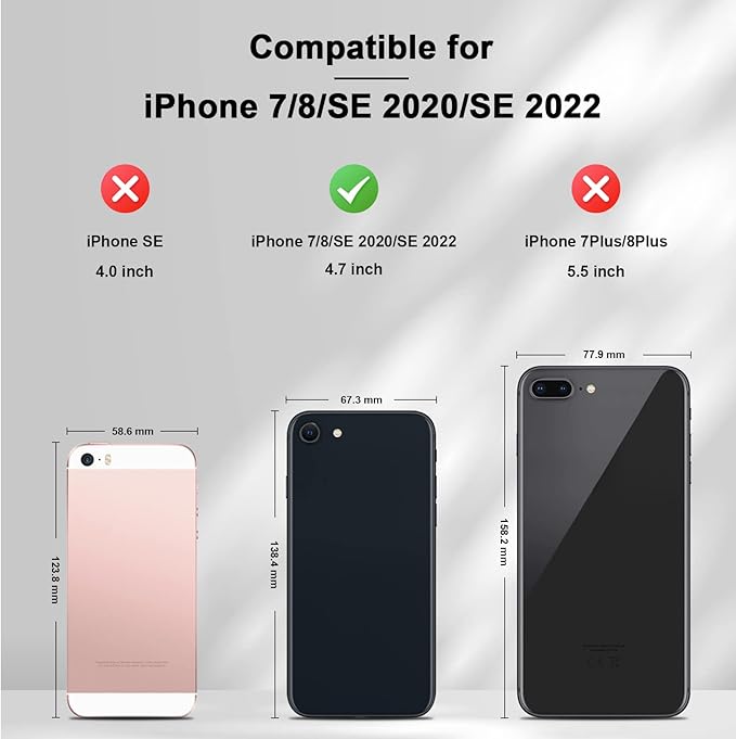 Jasonyu Flip Wallet Case for iPhone SE 2022/2020/8/7,Leather Magnetic Folio Cover with Card Holder,Kickstand - TPU Shockproof Durable Protective Phone Case,Black