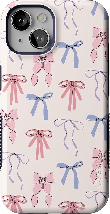 Casely iPhone 14 Case | Coquette Girlie | Pastel Bows | Compatible with MagSafe | Bold Protective Design