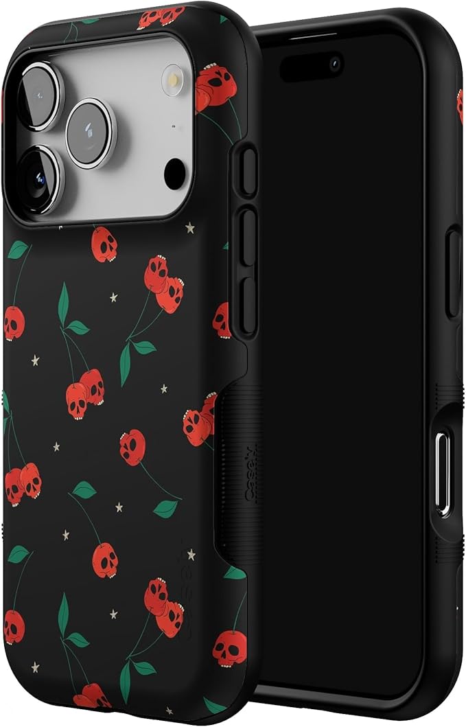 Casely iPhone 17 Pro Case | Sweet Revenge | Cherry Skulls | Bold Protective Design | Compatible with MagSafe