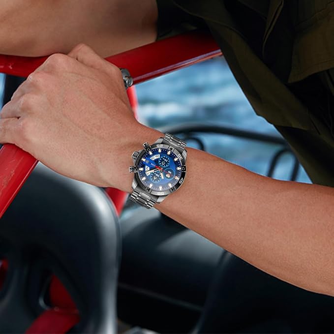 Smartwatch for Men 1.53-Inch Luxury Business Sports & Fitness Men's Watch, IP67 Water Resistant, 440mAh Extended Standby, Multi-Sport Mode and Monitor, Supports IOS 8.0 and Android 4.4 (Steel Black)