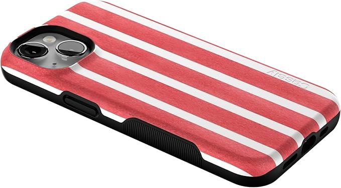 Casely iPhone 14 Case | East Coast Summer | Red Stripes | Compatible with MagSafe | Bold Protective Design