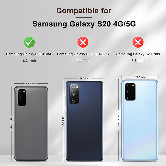 Jasonyu Flip Wallet Case for Samsung Galaxy S20 5G [5.97 x 2.72in],Leather Magnetic Folio Cover with Card Holder,Kickstand - TPU Shockproof Durable Protective Phone Case,Brown