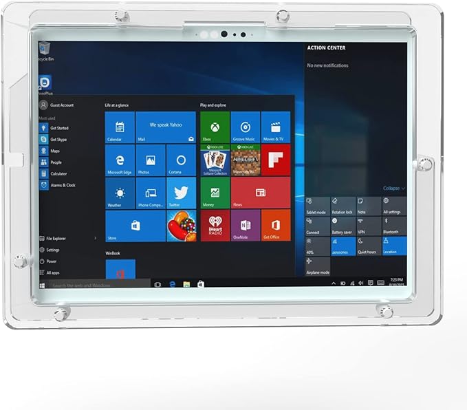 TABcare Anti-Theft Security Acrylic VESA Case for Microsoft Surface Pro 12" Tablet with 90-Degree USB C Cable & Wall Mount Kit(Clear, Surface Pro 12)