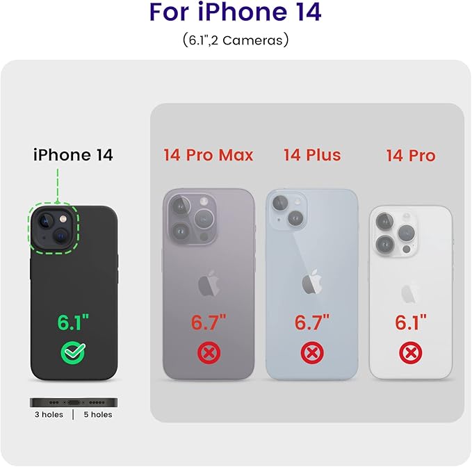 OTOFLY Designed for iPhone 14 Case, Silicone Shockproof Slim Thin Phone Case for iPhone 14 6.1 inch (Black)