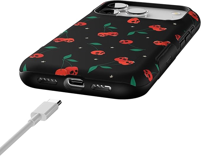 Casely iPhone 17 Pro Case | Sweet Revenge | Cherry Skulls | Bold Protective Design | Compatible with MagSafe
