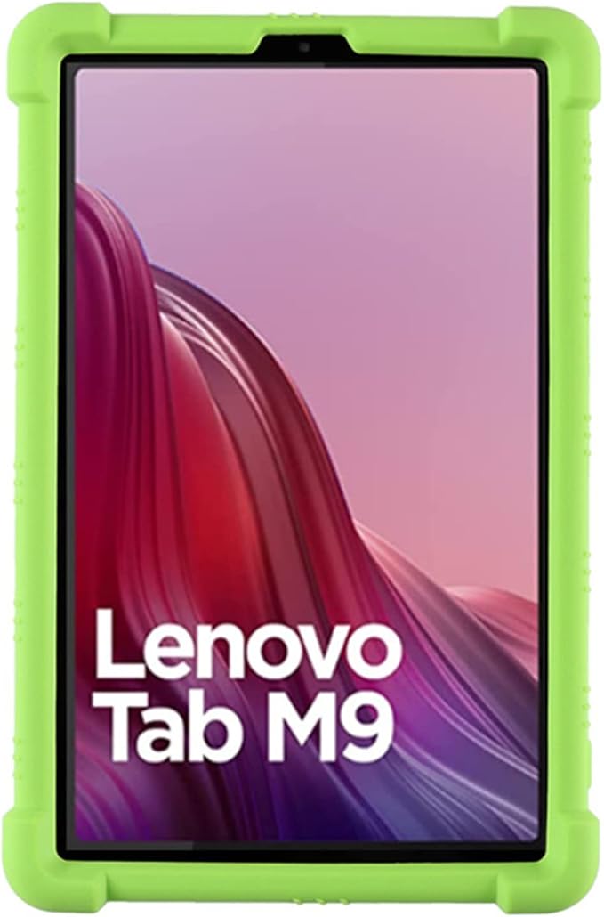 Case for Lenovo Tab M9 Cover 9.0 inch (TB-310FU,2023 Released), Kids Friendly Soft Silicone Adjustable Stand Cover for Lenovo Tab M9 Tablet (Green)