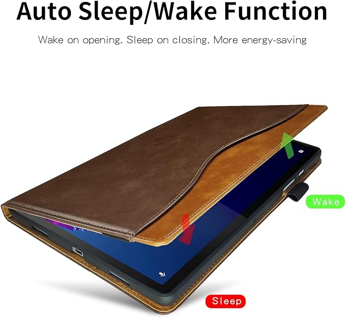 Case for Samsung Galaxy Tab A 10.1 2019 (SM-T510/T515) Bussiness Premium PU Leather Stand Folding Folio Cover Multi- Viewing Angles for Galaxy Tab A 10.1 Inch 2019-Brown