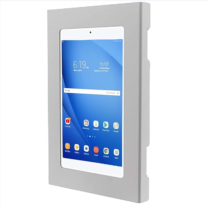 TABcare Locking Anti-Theft Metal Case for Samsung Galaxy TAB A9 8.7" Tablet for Kiosk, POS, Store, Show Display, Time Clock (TAB A9, White)