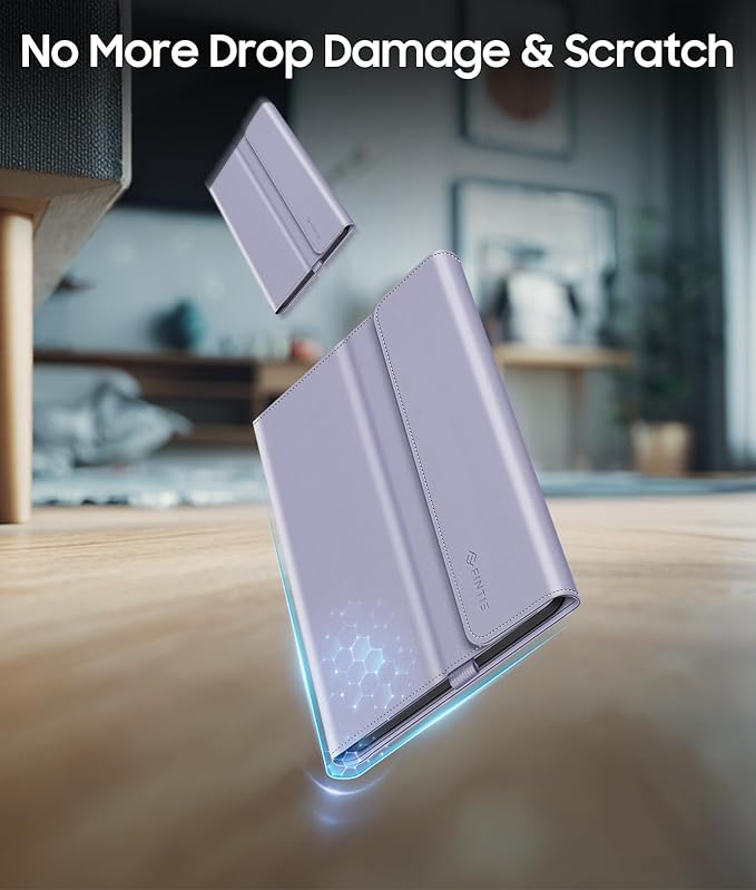 Fintie Protective Case for Microsoft Surface Pro 12 Inch (2025), Multi-Angle Viewing Portfolio Business TPU Back Cover with Pocket & Stylus Holder, Compatible with Type Cover Keyboard (Lilac Purple)