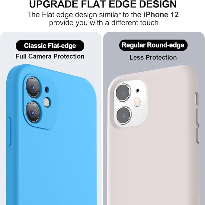 Vooii Compatible with iPhone 11 Case, Upgraded Liquid Silicone with [Flat Edges] [Camera Protection] [Soft Anti-Scratch Microfiber Lining] Phone Case for iPhone 11 6.1 inch - Blue