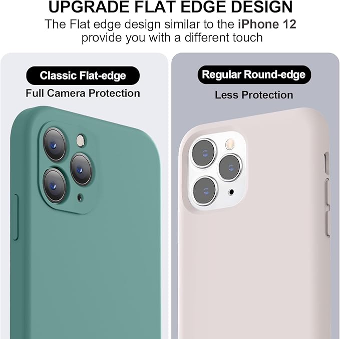 Vooii Compatible with iPhone 11 Pro Case, Upgraded Liquid Silicone with [Flat Edges] [Camera Protection] [Soft Anti-Scratch Microfiber Lining] Phone Case for iPhone 11 Pro 5.8 inch - Pine Green
