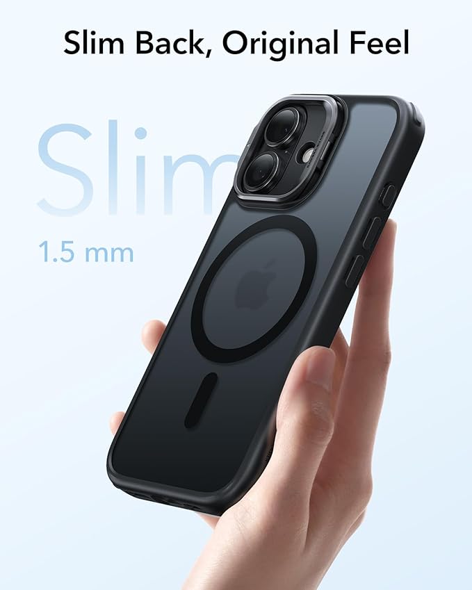ESR for iPhone 17 Case with Stand, Camera Control Cover Compatible with MagSafe, Military-Grade Drop Protection Magnetic Phone Case for iPhone 17, Scratch-Resistant Back Cover,Frosted Black