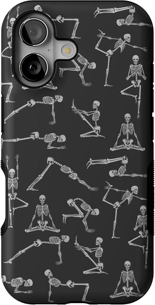 Casely iPhone 17 Case | Corpse Pose | Skeleton Yoga | Bold Protective Design | Compatible with MagSafe