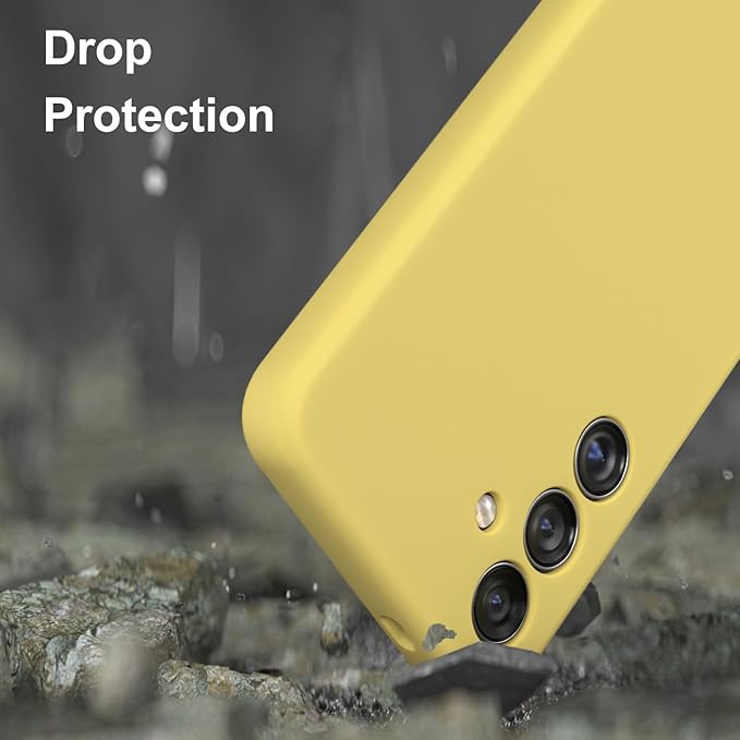 E Segoi Designed for Galaxy S24+Plus Case, Liquid Silicone Gel Rubber Shockproof Case Soft Microfiber Cloth Lining Cushion Compatible with Galaxy S24 Plus 5G 6.7 inch (Yellow, S24 Plus - 6.7")