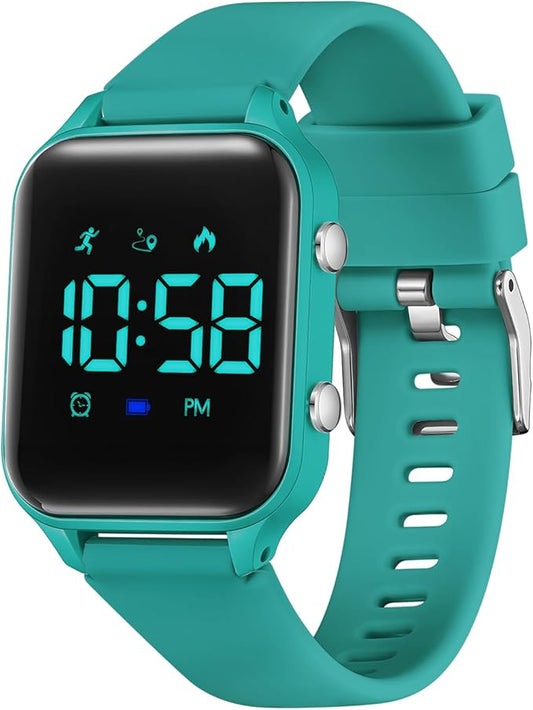 Kids Digital Watches for Boys Girls, Sports Watch with Fitness Tracker, Pedometer, Alarm Clocks, Stopwatch, No App Needed Waterproof Kids Watch, Gift for Teens Student Girls Boys Ages 5-14