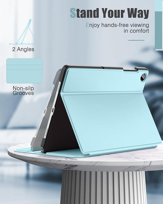 MoKo Case for Samsung Galaxy Tab A9 Plus 11-Inch 2023, Multi-Angle Viewing Slim Hard Back Shell Protective Cover Case with Auto Wake/Sleep for Galaxy Tab A9+ Tablet SM-X210/SM-X216/SM-X218, Sky Blue